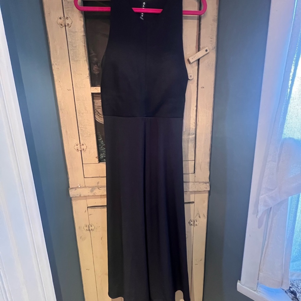 Athleta Black Textured Sleeveless Dress size large